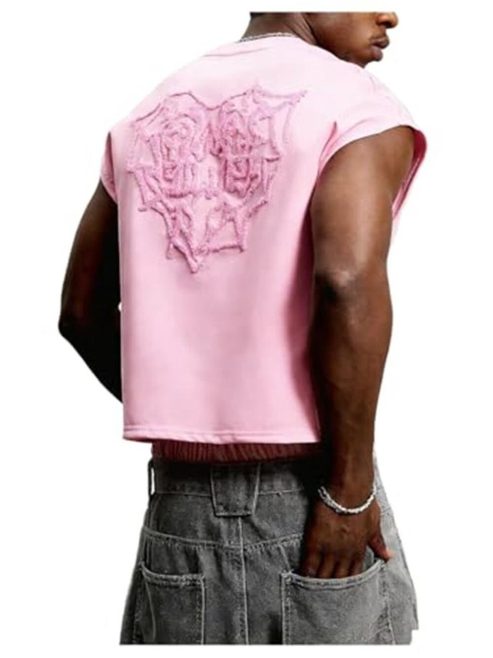 Men's Cropped Tank Top Sleeveless Oversized Baggy Y2K Crew Neck Boxy Cool
